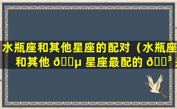 水瓶座和其他星座的配对（水瓶座和其他 🐵 星座最配的 🐳 是什么）